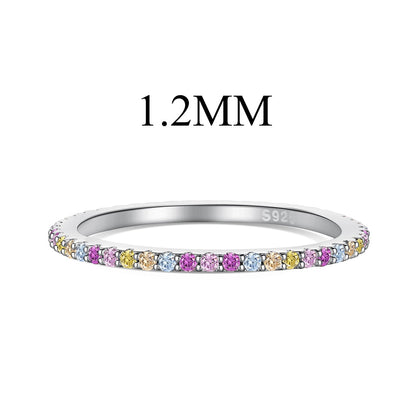 [Lucky Star]Ornate Colorful Round Cut Tennis Ring