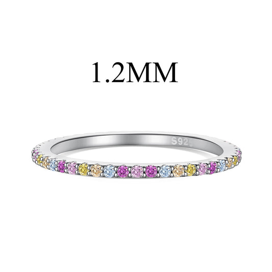 [Lucky Star]Ornate Colorful Round Cut Tennis Ring
