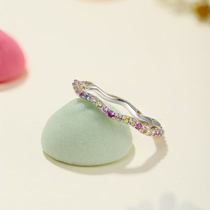 [Lucky Star]Dainty Colorful Round Cut Party Ring