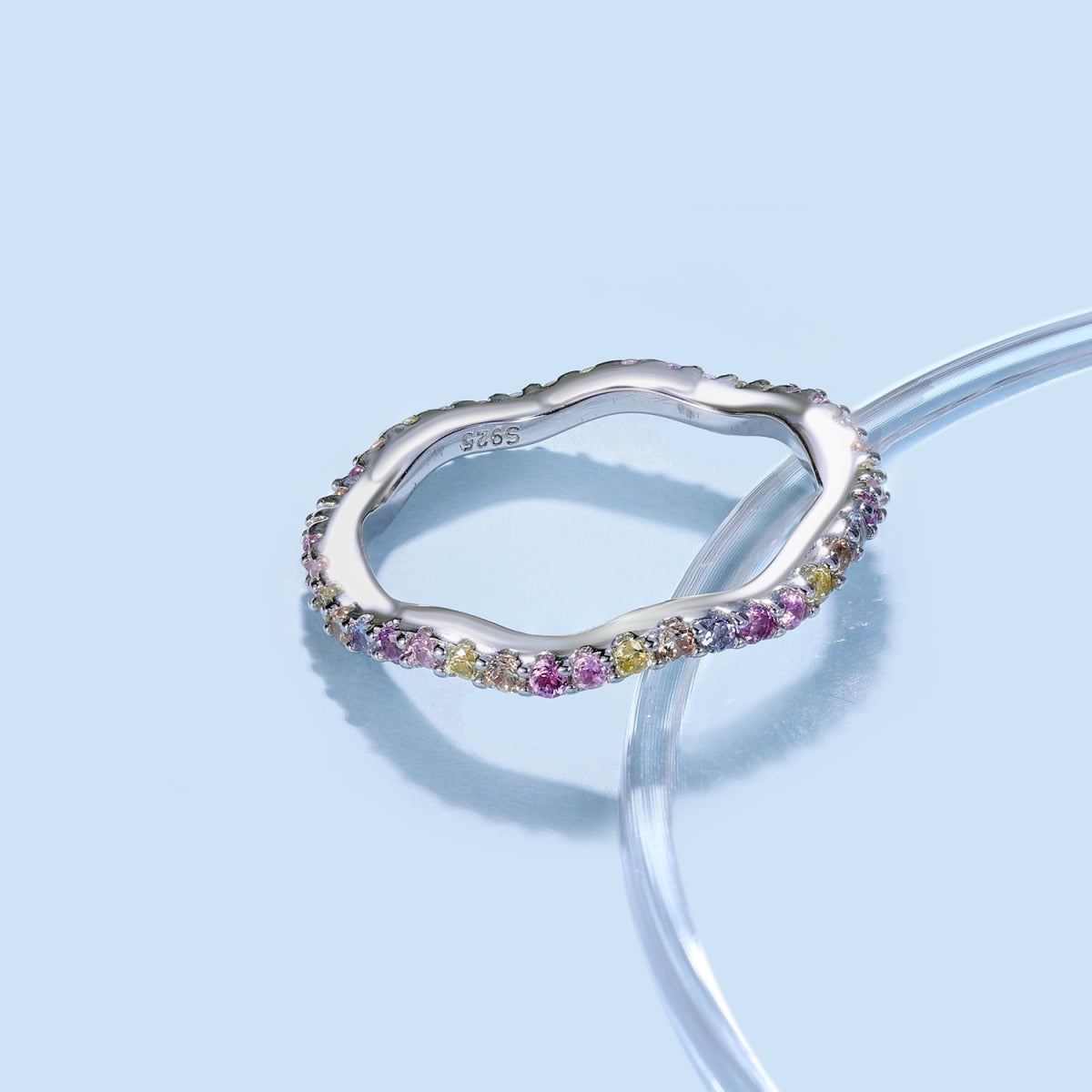 [Lucky Star]Dainty Colorful Round Cut Party Ring