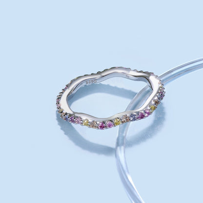 [Lucky Star]Dainty Colorful Round Cut Party Ring