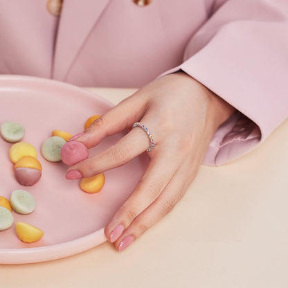 [Lucky Star]Unique Scintillating Round Cut Daily Ring