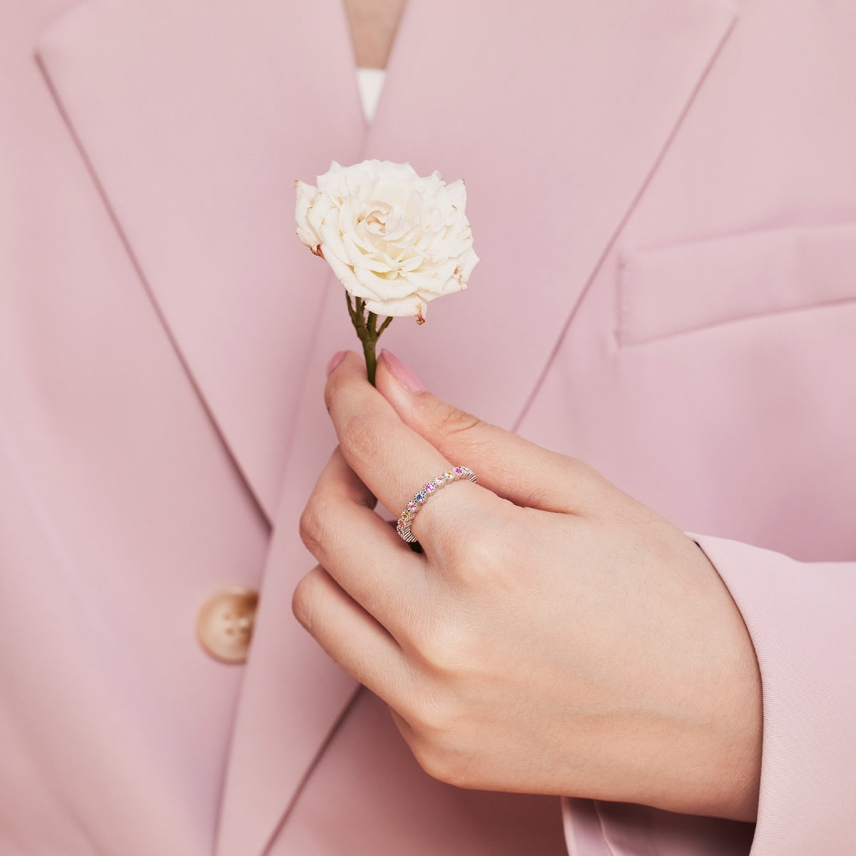 [Lucky Star]Unique Scintillating Round Cut Daily Ring