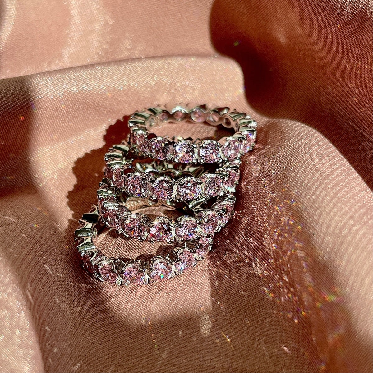 [Lucky Star]Eternity Round Cut Tennis Ring