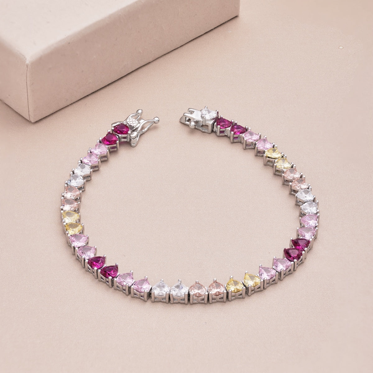 [Lucky Star]Luxurious Colorful Romantic Heart Shape Lover Bracelet
