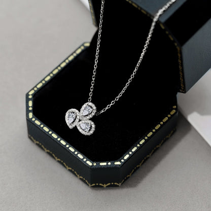 [Lucky Star]Elegant Flower Shape Pear Cut Necklace