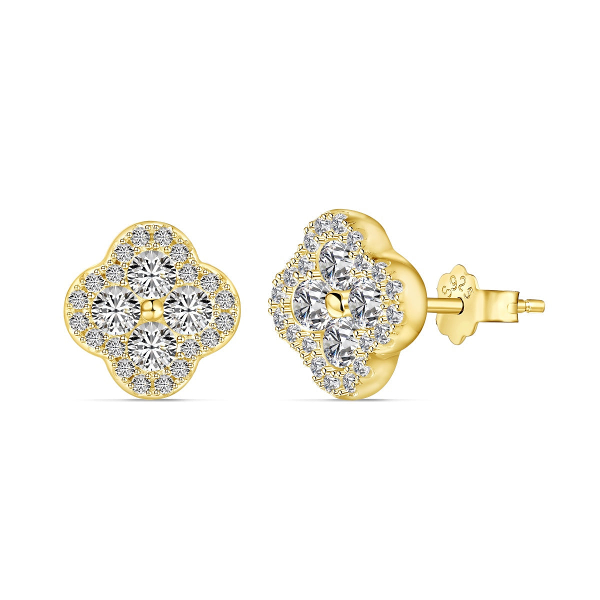 [Lucky Star]Four-Leaf Clover Flower Shaped Earrings