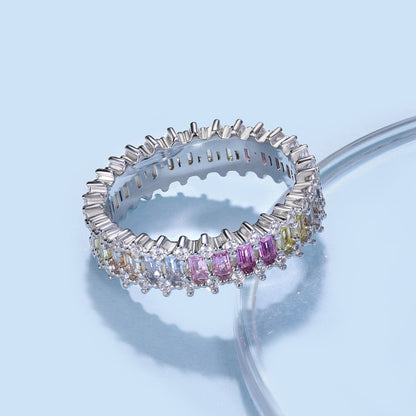 [Lucky Star]Splashy Ornate Emerald Cut Cocktail Ring