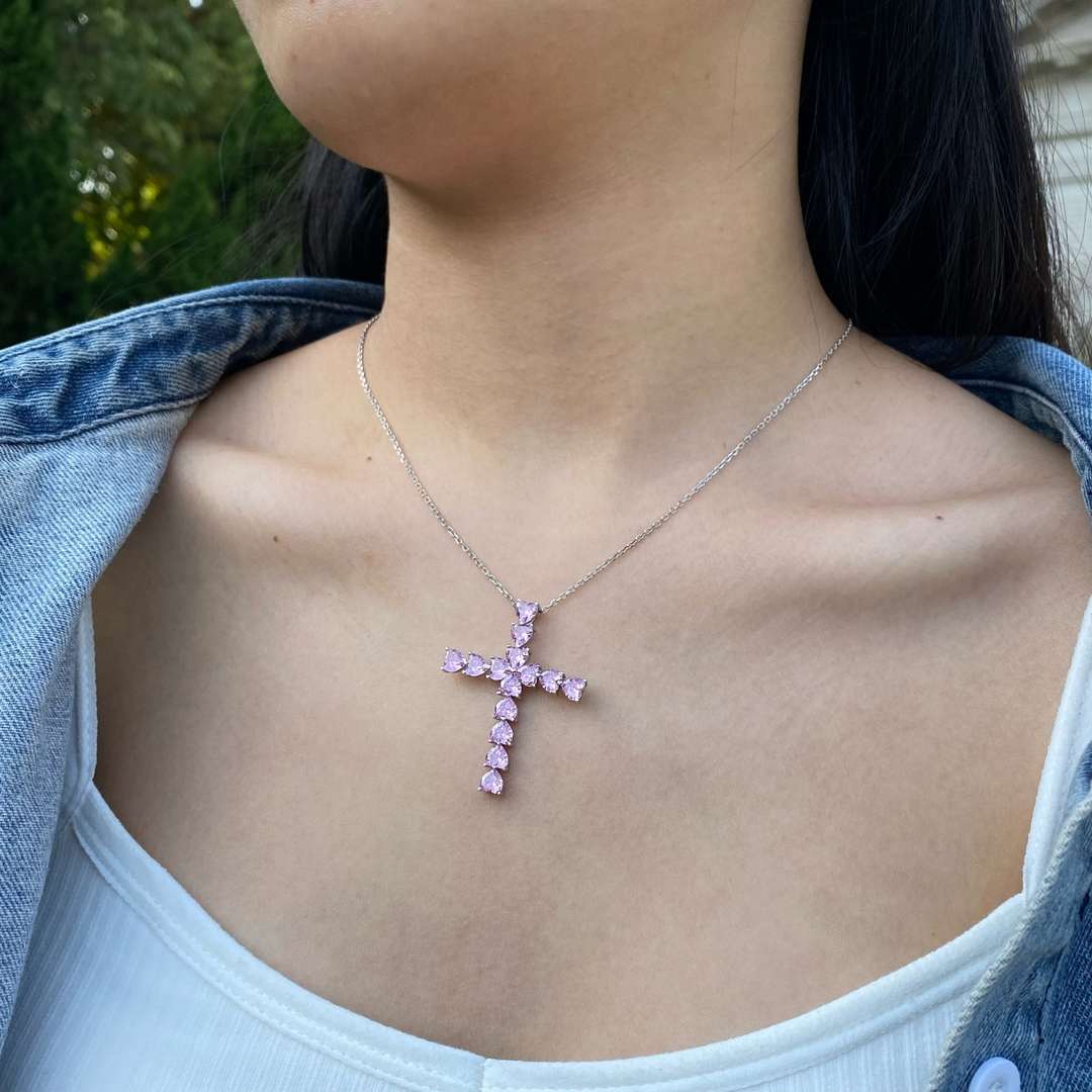 [Lucky Star]Radiant Cross Shape Necklace