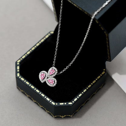 [Lucky Star]Elegant Flower Shape Pear Cut Necklace