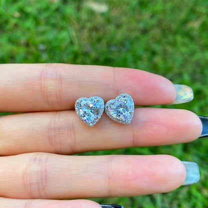 [Lucky Star]Sparkling Heart Shape Lover Earrings