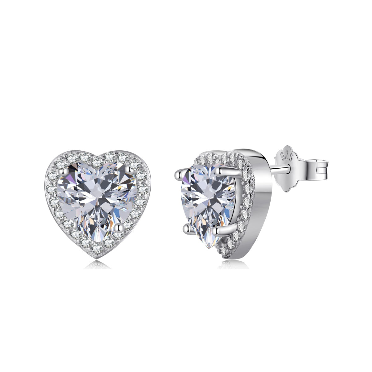 [Lucky Star]Sparkling Heart Shape Lover Earrings