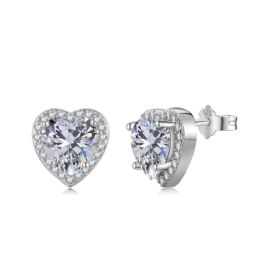 [Lucky Star]Sparkling Heart Shape Lover Earrings
