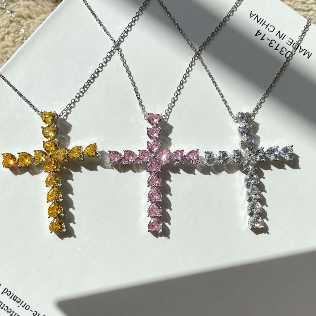 [Lucky Star]Radiant Cross Shape Necklace