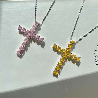 [Lucky Star]Radiant Cross Shape Necklace