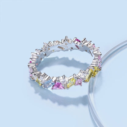 [Lucky Star]Dazzling Polychromatic Multi cut Daily Ring
