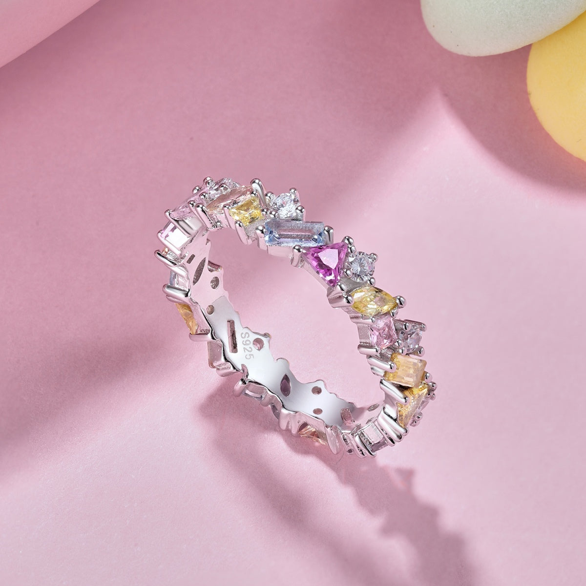 [Lucky Star]Dazzling Polychromatic Multi cut Daily Ring