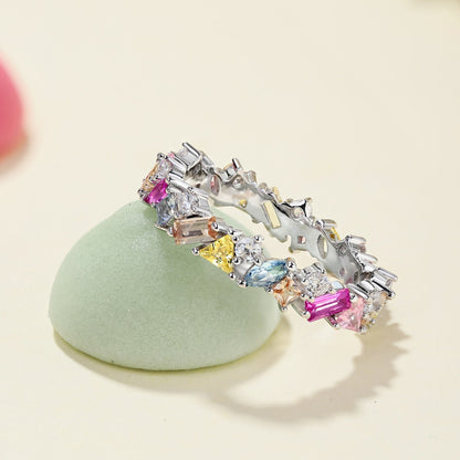 [Lucky Star]Dazzling Polychromatic Multi cut Daily Ring