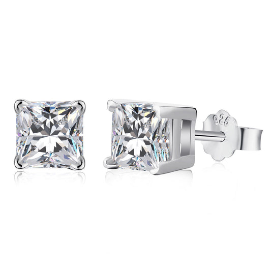 [Lucky Star]1.0 Carat Radiant Princess Cut Wedding Earrings