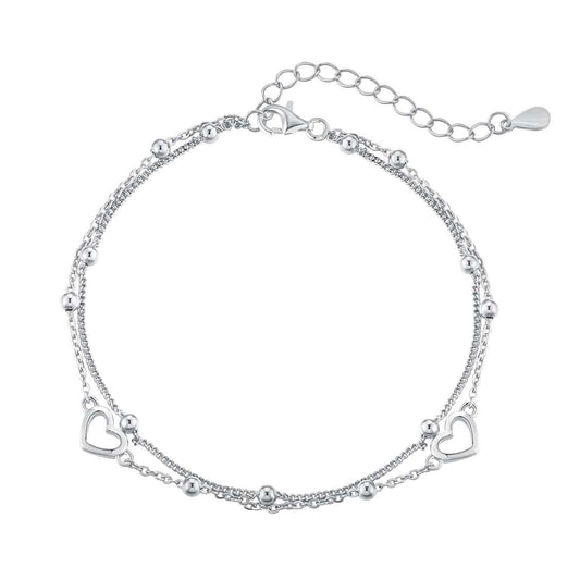 [Lucky Star]Dainty Double Layer Love Heart Bracelet