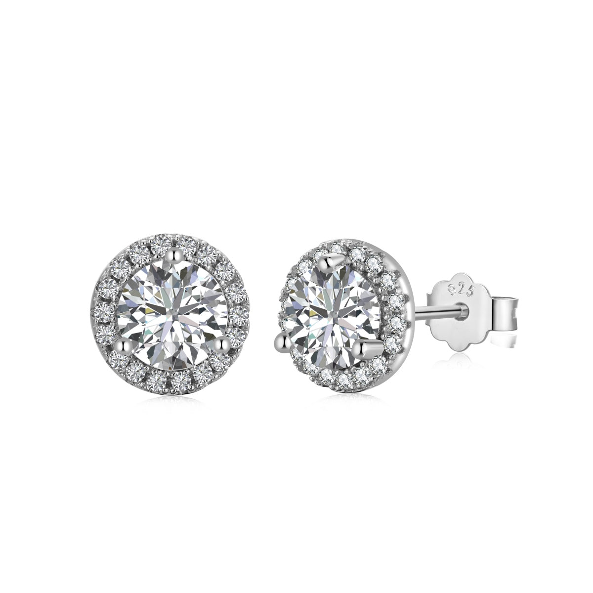 [Lucky Star]Classic Princess Round Shape Earrings
