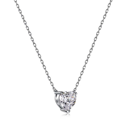 [Lucky Star]Heart Shape Main Stone Pendant Collarbone Necklace