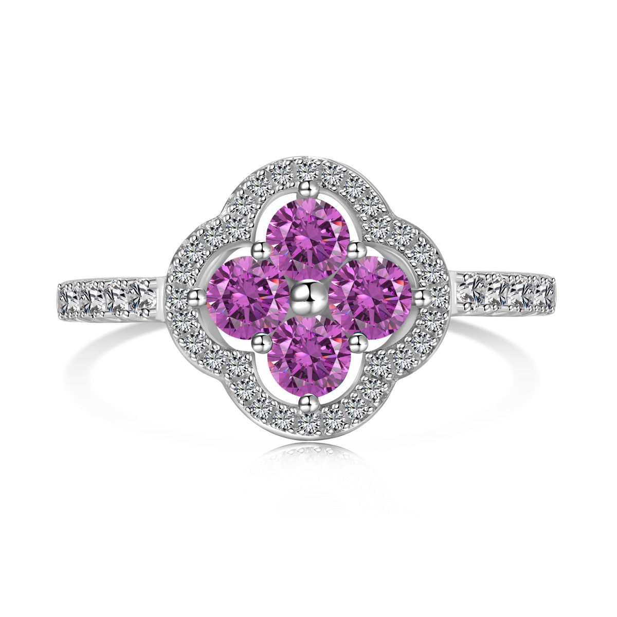 [Lucky Star]Four Leaf Clover Flower Design Ring