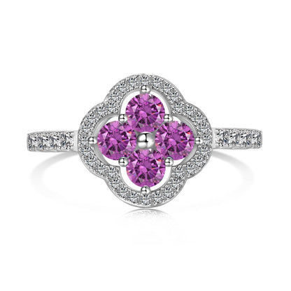 [Lucky Star]Four Leaf Clover Flower Design Ring