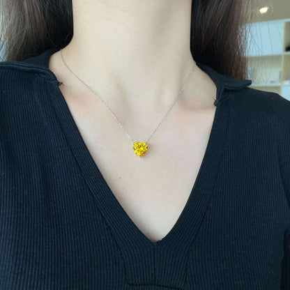 [Lucky Star]6.0 carat Radiant Heart Shape Necklace