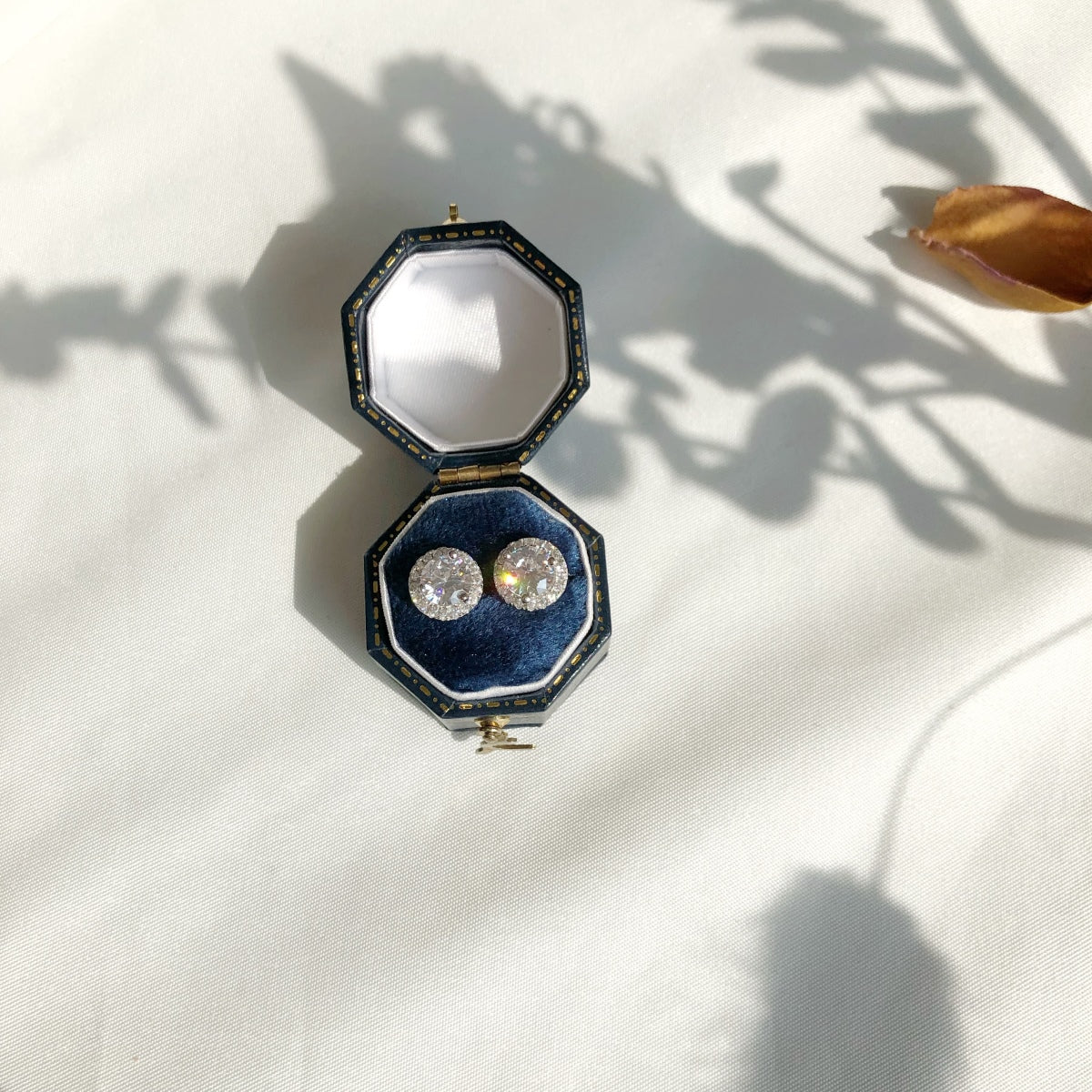 [Lucky Star]Classic Princess Round Shape Earrings