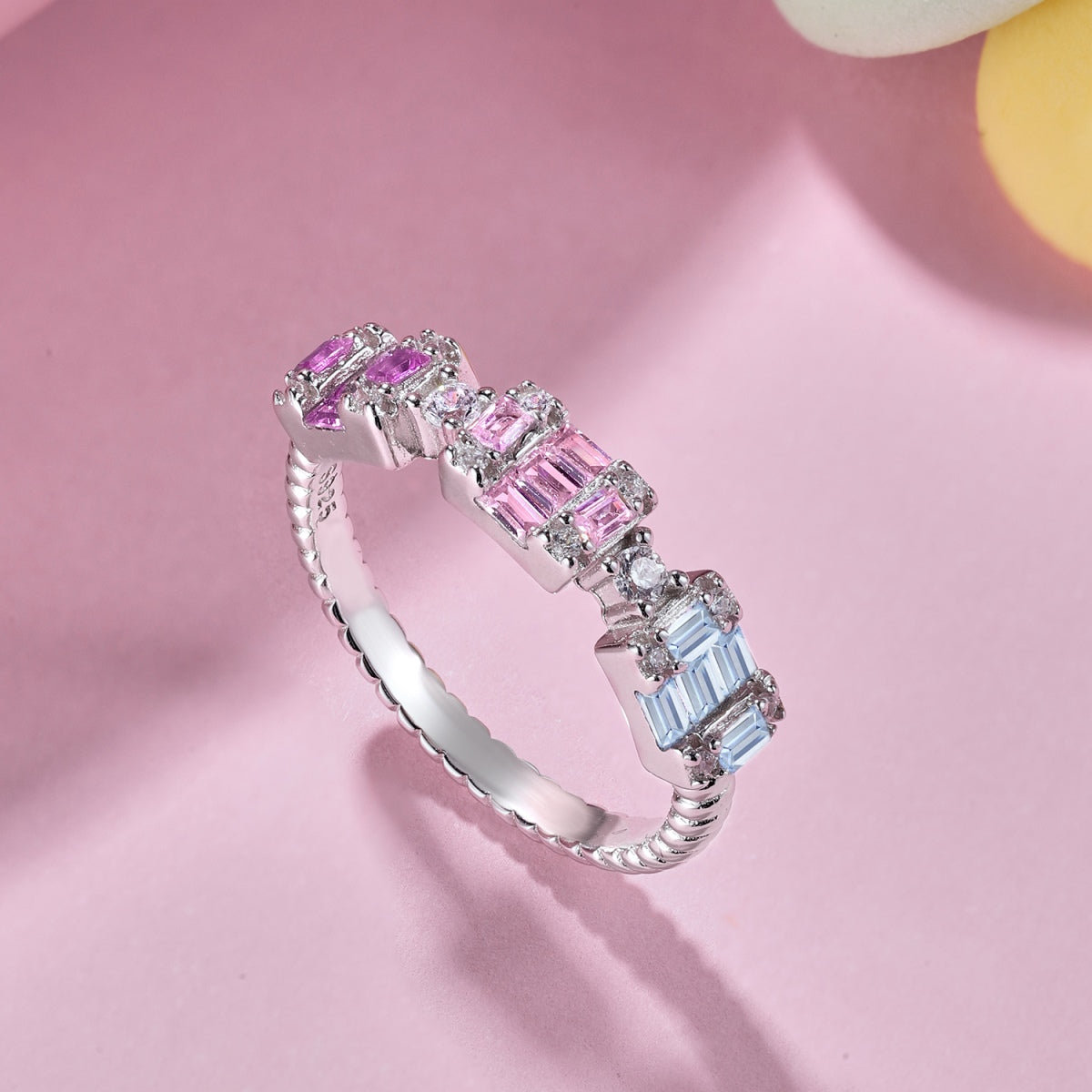 [Lucky Star]Unique Colorful Emerald Cut Party Ring