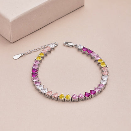 [Lucky Star]Luxurious Colorful Romantic Heart Shape Lover Bracelet