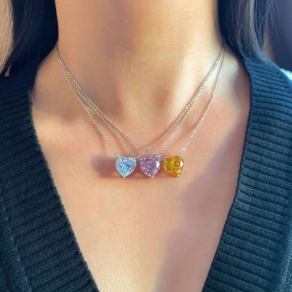 [Lucky Star]6.0 carat Radiant Heart Shape Necklace