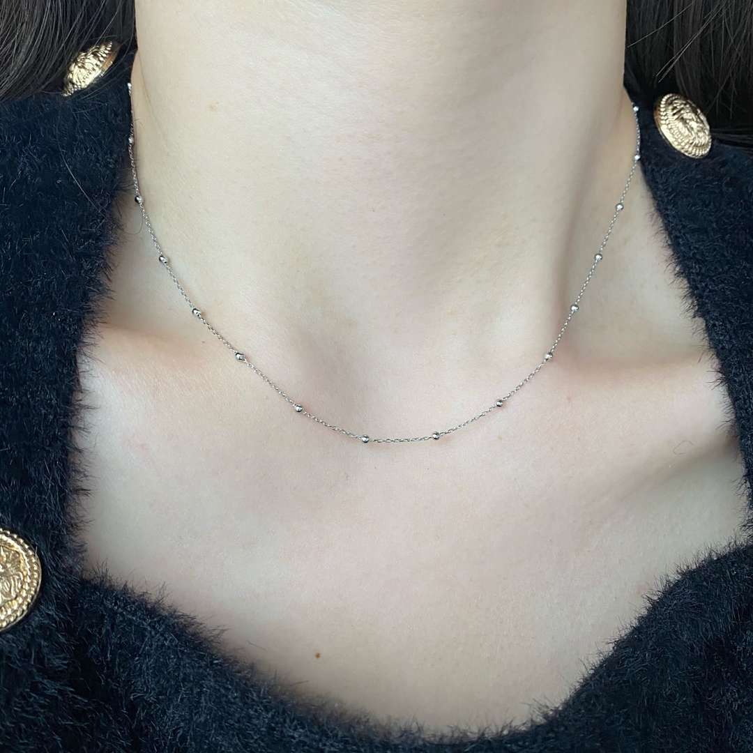 [Lucky Star]Small Bead Clavicle Chain Simple Necklace