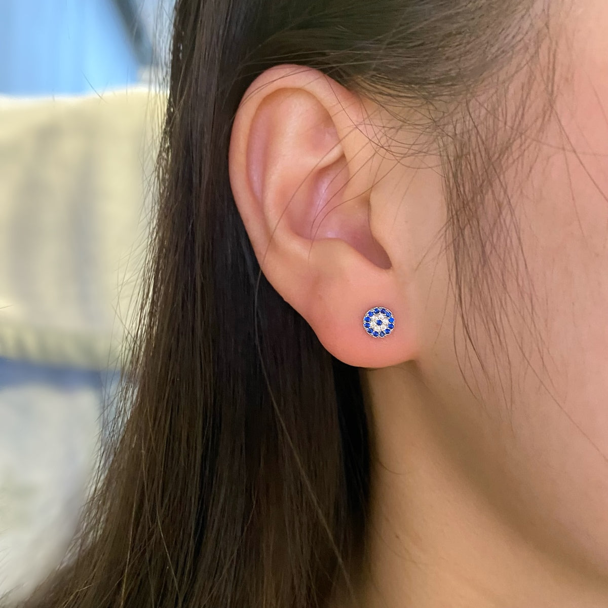 [Lucky Star]Devil's Eye Ear Bone Nail Earrings