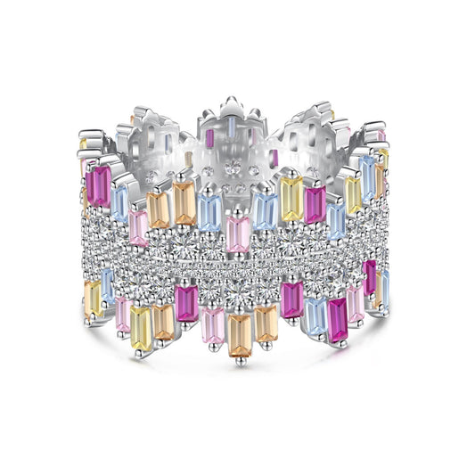 [Lucky Star]Luxurious Colorful Radiant Cut Daily Ring