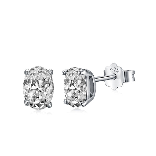 [Lucky Star]Oval Classic Dignified Elegant Earrings