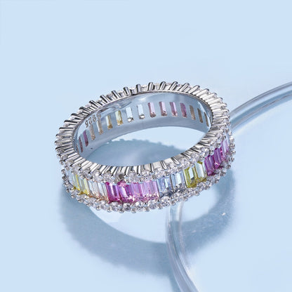 [Lucky Star]Dainty Kaleidoscopic Emerald Cut Daily Ring