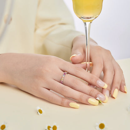 [Lucky Star]Dazzling Lustrous Round Cut Tennis Ring