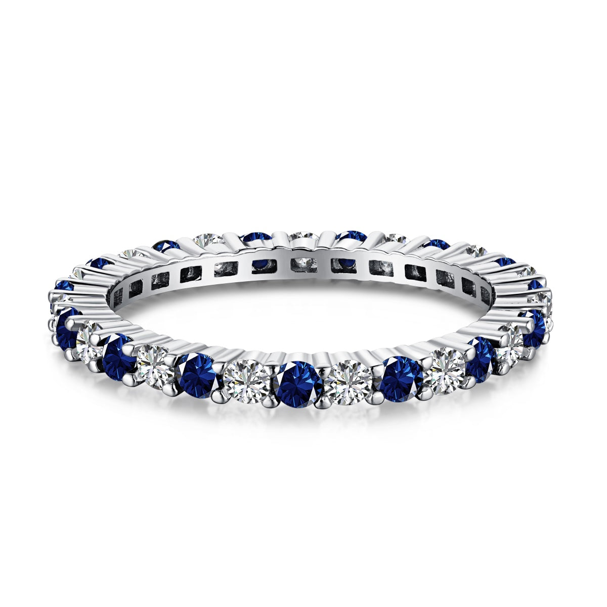 [Lucky Star]Exquisite Colorful Round Cut Tennis Ring