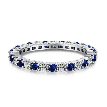 [Lucky Star]Exquisite Colorful Round Cut Tennis Ring