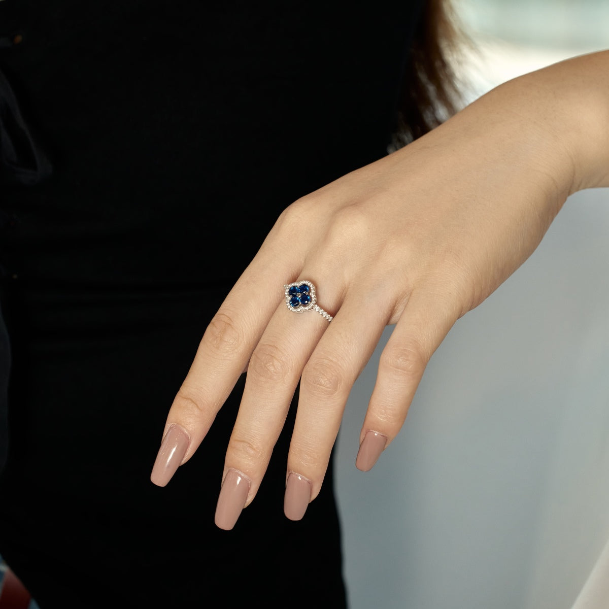 [Lucky Star]Four Leaf Clover Flower Design Ring