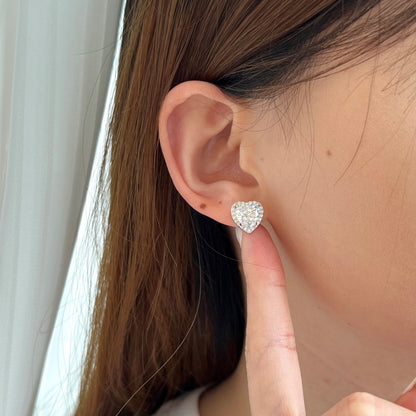 [Lucky Star]Sparkling Heart Shape Lover Earrings