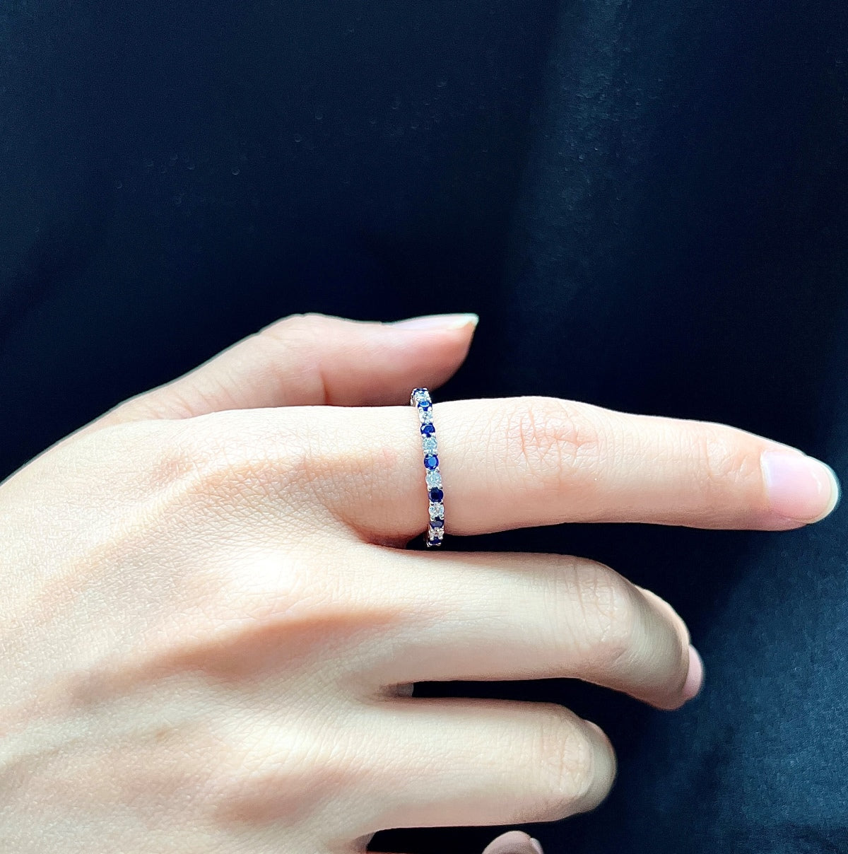 [Lucky Star]Exquisite Colorful Round Cut Tennis Ring