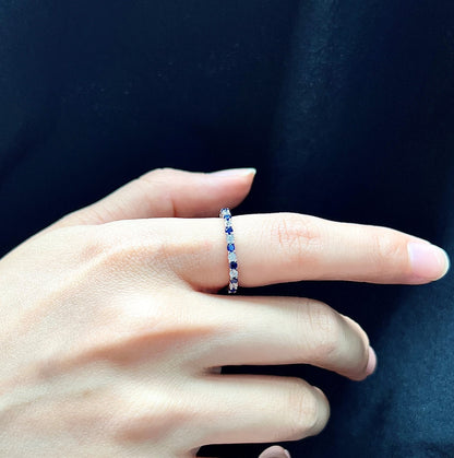 [Lucky Star]Exquisite Colorful Round Cut Tennis Ring