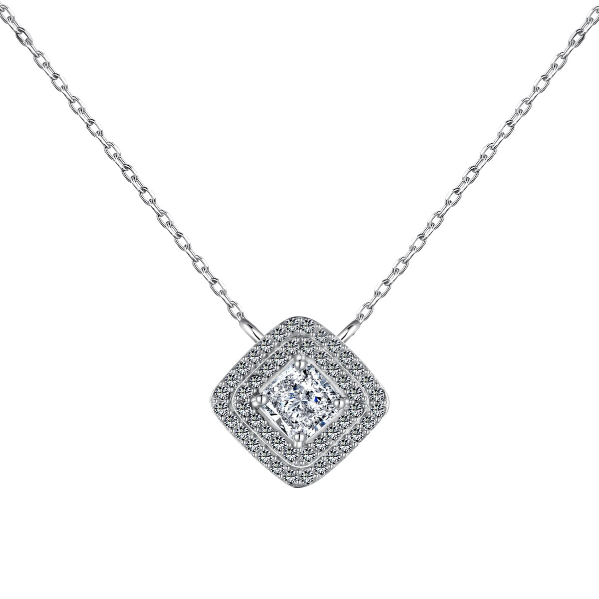 [Lucky Star]Sparkling Asscher Cut Necklace