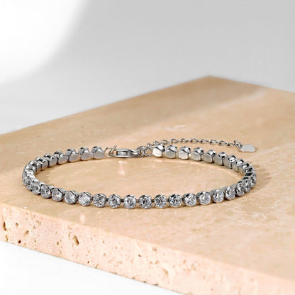 [Lucky Star]Ornate  Sparkling Round Cut Daily Bracelet