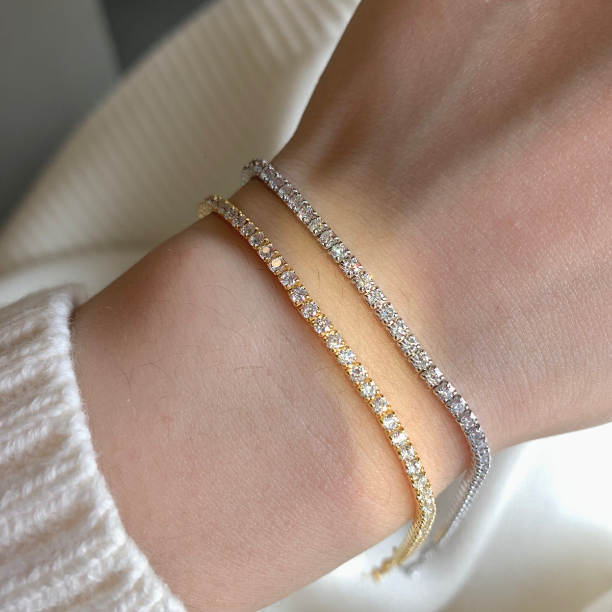 [Lucky Star]Radiant Shinning Princess Cut Tennis Bracelet