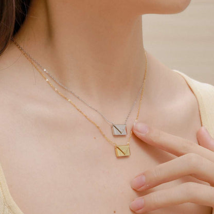 [Lucky Star]Envelope Heart Shape Mother's Day Necklace