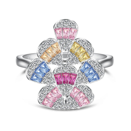 [Lucky Star]Sparkling Colorful Water Drop Shape Daily Ring